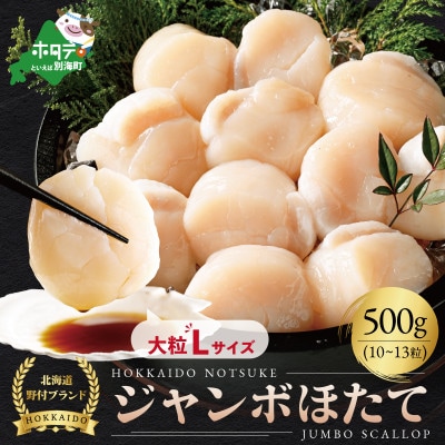 【緊急支援品】 ほたて貝柱 500g ジャンボサイズ 北海道野付産 生食用 刺身 冷凍