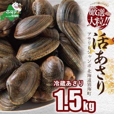 大粒天然あさり 1.5kg前後 (40～80粒) 北海道野付産　砂出し済み