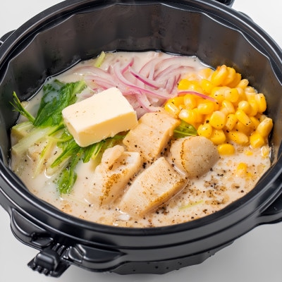 牛乳をたっぷり使ったクリーミーラーメン(野付湾ホタテ塩)×2食セット(ふるさと納税)