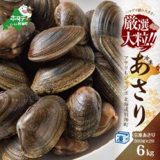 北海道別海町産 大粒 冷凍あさり 約6kg(約300g×20袋) | ふるさと納税のお礼品