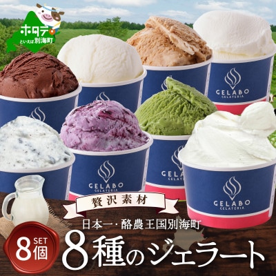 【本格ジェラート専門】大人気店の北海道 贅沢ジェラート8種セット アイスクリーム好きにも