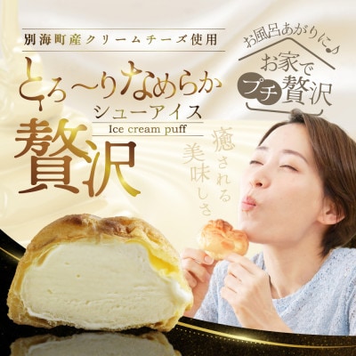 濃厚シューアイス 10個 別海町産クリームチーズ贅沢使用 冷たいシュークリーム 北海道スイーツ