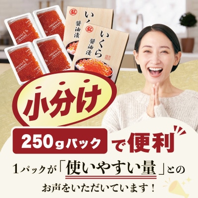 贅沢いくら丼 12杯分 鮭いくら醤油漬け1kg(250g×4) 小分けパック