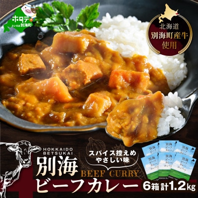 北海道 別海ビーフカレー レトルト 6人前 計1.2kg(200×6箱) 別海町産牛入り