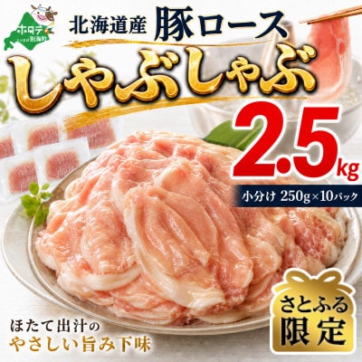 【さとふる限定】豚ロース しゃぶしゃぶ用 2.5kg(小分け250g×10パック)北海道産 冷凍豚肉