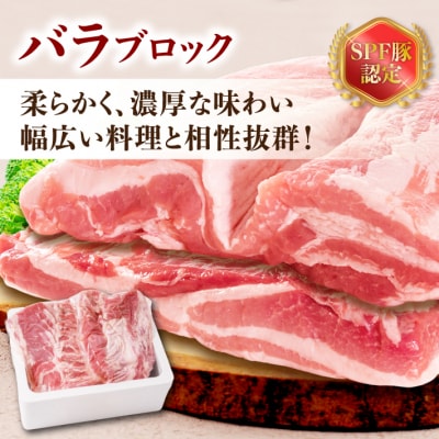 山形県庄内SPF豚 最上川ポーク バラブロック 4kg(2kg×2)国産  豚肉 冷蔵便