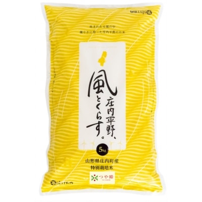 米シスト庄内 庄内平野、風と暮らす つや姫5kg 特別栽培米 令和7年産 2025年産 ブランド米