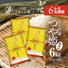 <11月下旬発送>庄内米6か月定期便!つや姫無洗米6kg(入金期限:2025.10.25)
