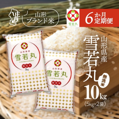 【6か月定期便】山形米 雪若丸 無洗米 10kg<5月中旬発送>ブランド米 米 お米の定期便