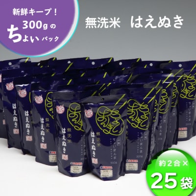 ちょいまんま 無洗米はえぬき2合×25袋セット