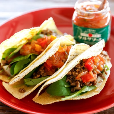 庄内産 ベビーリーフミックス 50g×5袋と国内加工サルサソースセット 土耕栽培 サラダ タコス