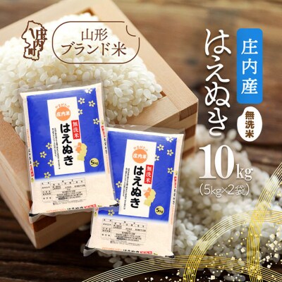 庄内産 はえぬき無洗米 10kg 5kg×2袋 令和7年産 2025年産 ブランド米
