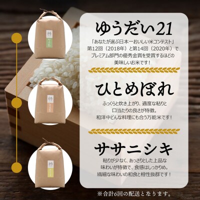 【定期便】<令和8年産> 庄内町産 ブランド米 食べ比べ 5kg×6ヶ月【10月中旬発送】