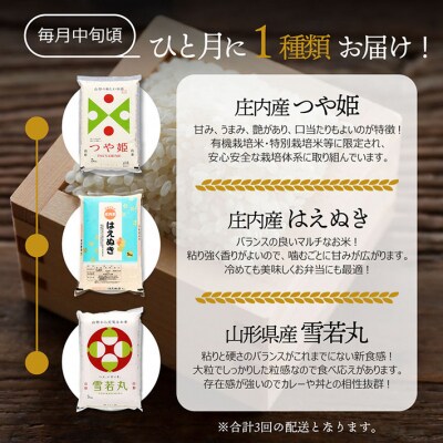 【3か月定期便】山形のブランド米食べ比べ【7月中旬発送】