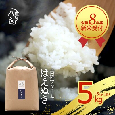 【新米受付】吉祥ファーム はえぬき 5kg【10月より順次発送】
