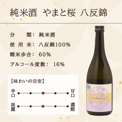 やまと桜 純米酒 八反錦(+3)1800ml 日本酒