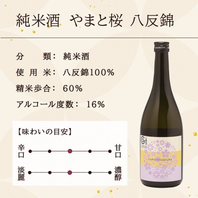 やまと桜 純米酒 八反錦(+3)720ml×1本 日本酒 地酒 老舗酒蔵 山形 庄内町