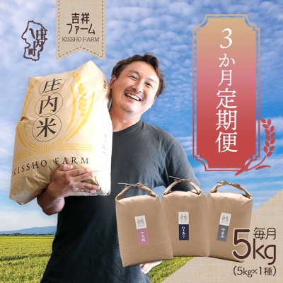 ＜2月中旬発送＞吉祥ファーム 庄内町産おいしい米3か月定期便!(入金期限:2026.1.25)