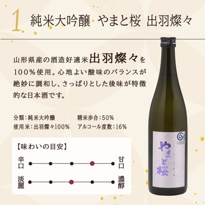 やまと桜 純米大吟醸出羽燦々・純米出羽の里 720ml×2本セット 日本酒