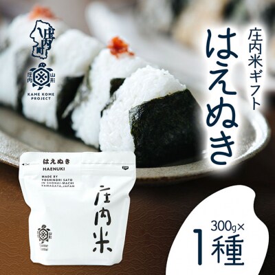 山形庄内かめこめプロジェクト 庄内米ギフト はえぬき 300g×1袋 令和7年産 2025年産