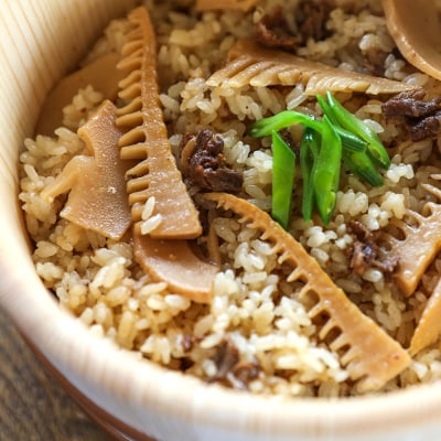 庄内産 孟宗筍and山形牛炊き込みご飯の素 2合用 タケノコ たけのこ 山形牛 炊き込みご飯 素