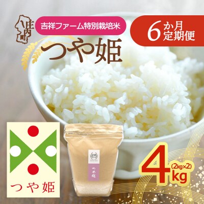 【定期便】<令和8年産>つや姫 2kg×2袋×6ヶ月 毎月 4kg 金賞受賞農家【10月中旬発送】