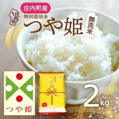  庄内町産 つや姫無洗米 2kg 令和8年産 2026年産 ブランド米