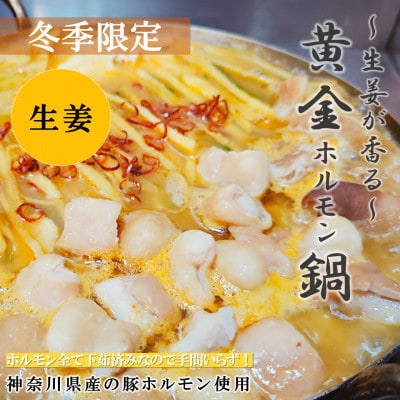 《神奈川県産豚ホルモン使用》～生姜が香る～黄金ホルモン鍋セット3～4人前