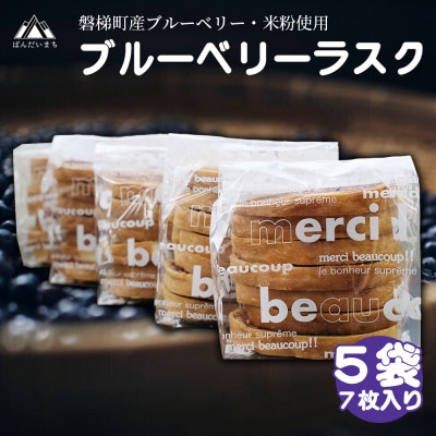 ラスク(ブルーベリー)(米粉入り)5個セット　磐梯町産米粉使用