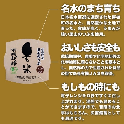 【備蓄】有機栽培 里山のつぶ 玄米パックご飯(150g×20個)