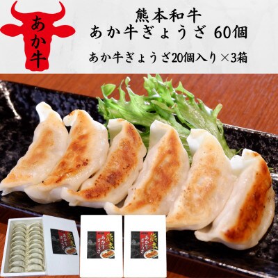 熊本和牛あか牛ぎょうざ 60個(あか牛ぎょうざ20個入り×3箱)(合志市)