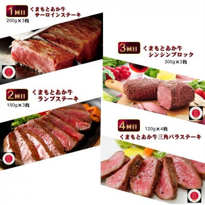 【毎月定期便】【GI認証】くまもとあか牛 食べ比べ(合志市)全12回
