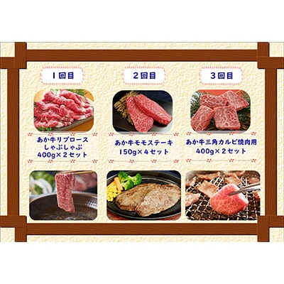 2023年2月発送開始『定期便』あか牛 月に1度の6ヶ月ご褒美お肉 定期便コース全6回