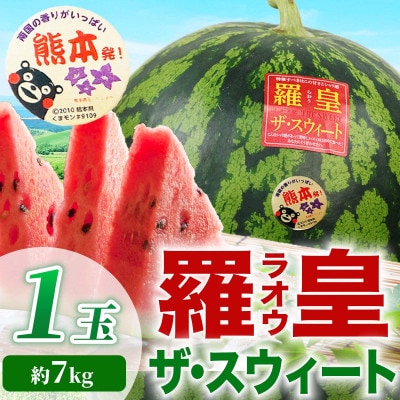 羅皇ザ・スウィート すいか 2L以上 1玉 約7kg(合志市)