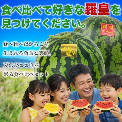 羅皇2種(赤・黄)すいか 食べ比べ 2玉 約14kg(合志市)