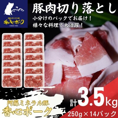 熊本県産「香心ポーク」切り落とし 約250g×14パック(計約3.5kg)(合志市)