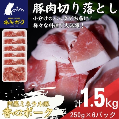 熊本県産「香心ポーク」切り落とし 約250g×6パック(計約1.5kg)(合志市)