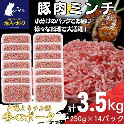 熊本県産「香心ポーク」ミンチ 約250g×14パック(計約3.5kg)(合志市)
