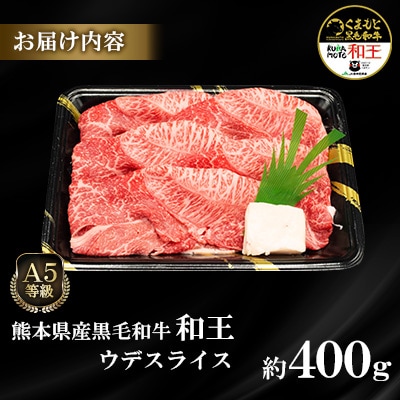 熊本県産A5等級黒毛和牛和王 ウデスライス 約400g(合志市)