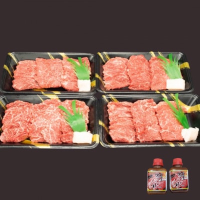 熊本県産A5等級黒毛和牛和王 柔らか赤身焼肉 約300g×4P 計約1.2kg タレ2本付(合志市)