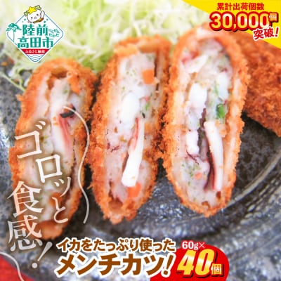 ゴロっとイカメンチ 60g×40個 合計2.4kg 冷凍 業務用 大容量 惣菜 揚げ物 フライ