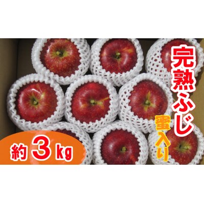 【先行受付】完熟りんご 「ふじ」 約3kg 蜜入り 清水農園