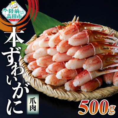 ボイル本ずわいがに 爪肉 500g (250g×2パック)《便利な小分けパック》