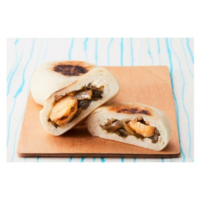 もっちり食感の おやき「茎ホタテ」14個入り 茎わかめ&ホタテ【工房めぐ海】