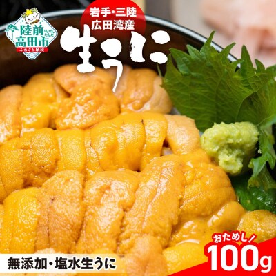 三陸産 生うに 100g 塩水パック 獲れたその日に出荷 ウニ 雲丹 天然 濃厚 旬