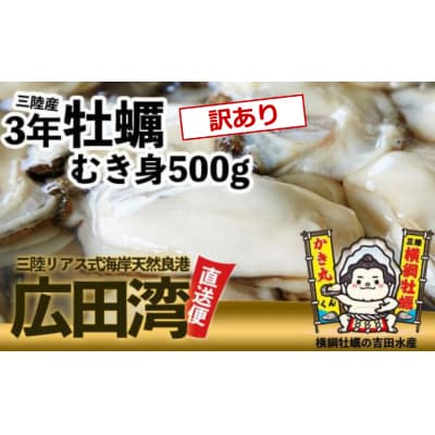 【訳あり】むき身牡蠣500g 〈規格外/不揃い〉【 横綱牡蠣の吉田水産 】 かき カキ 三陸産