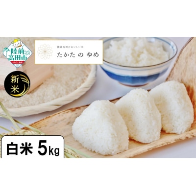 【陸前高田市ブランド米】 令和7年産 新米 白米 5kg 品種:たかたのゆめ 米 おにぎり お弁当
