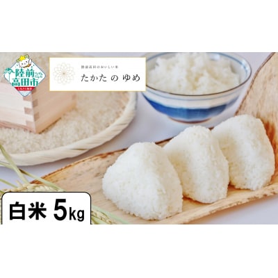 【陸前高田市ブランド米】 令和7年産 白米 5kg 品種:たかたのゆめ 米 おにぎり お弁当