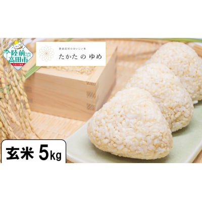 【陸前高田市ブランド米】 令和7年産 玄米 5kg 品種:たかたのゆめ 米 おにぎり お弁当