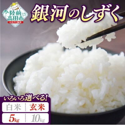 先行受付 令和8年産 新米 銀河のしずく 5kg 玄米 米 お米 おにぎり お弁当 ブランド米 限定